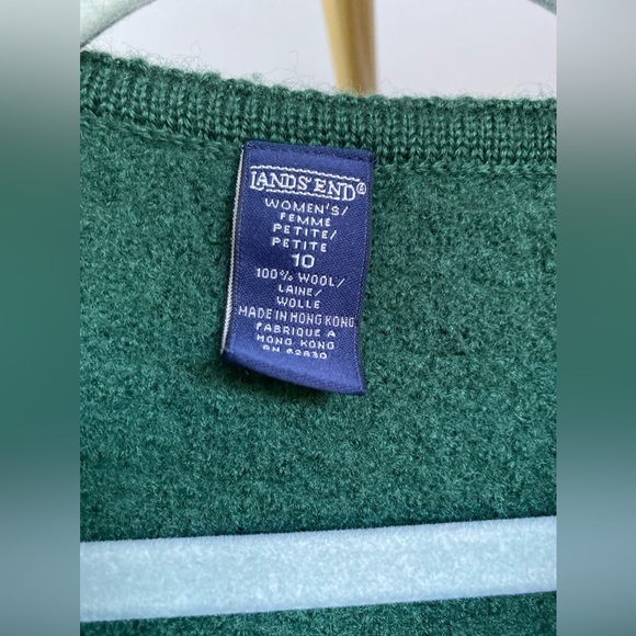 100% Wool Lands End Cardigan Blazer Scandi Structured Dark Academia Winter Fall - Picture 8 of 9